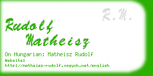 rudolf matheisz business card